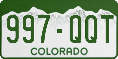 CO license plate 997QQT
