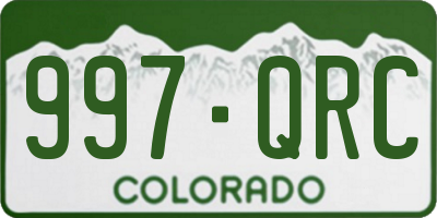 CO license plate 997QRC
