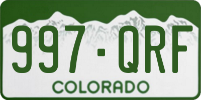 CO license plate 997QRF