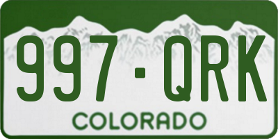 CO license plate 997QRK