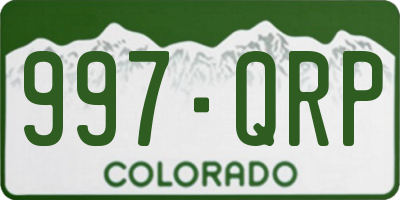 CO license plate 997QRP