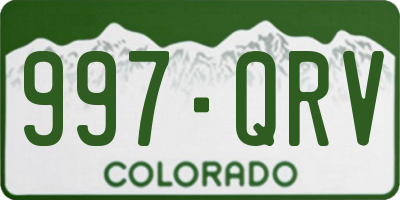 CO license plate 997QRV