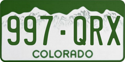 CO license plate 997QRX