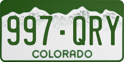 CO license plate 997QRY