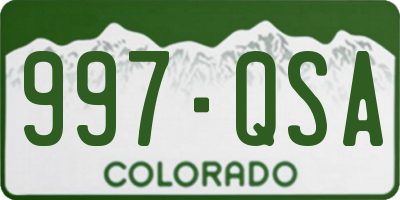 CO license plate 997QSA
