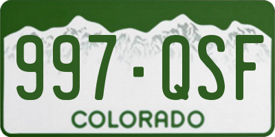 CO license plate 997QSF