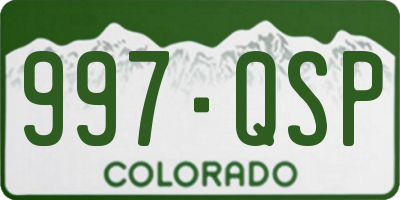 CO license plate 997QSP