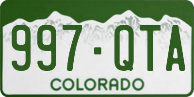 CO license plate 997QTA