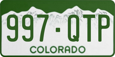 CO license plate 997QTP