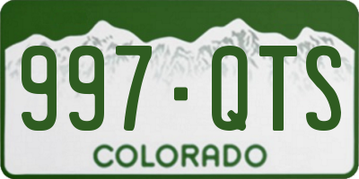 CO license plate 997QTS