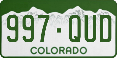 CO license plate 997QUD