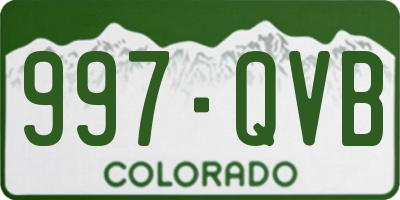 CO license plate 997QVB