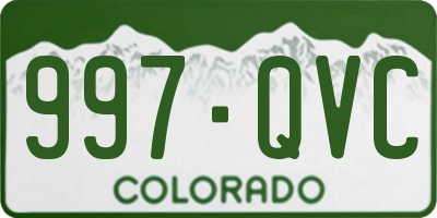CO license plate 997QVC