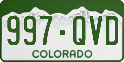 CO license plate 997QVD