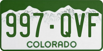 CO license plate 997QVF