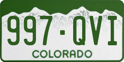 CO license plate 997QVI