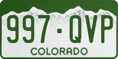 CO license plate 997QVP