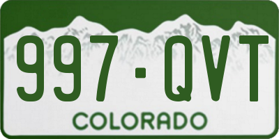 CO license plate 997QVT