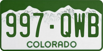 CO license plate 997QWB