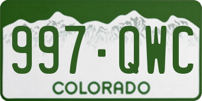 CO license plate 997QWC