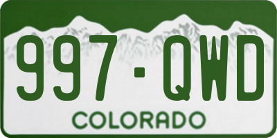 CO license plate 997QWD