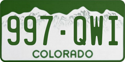 CO license plate 997QWI