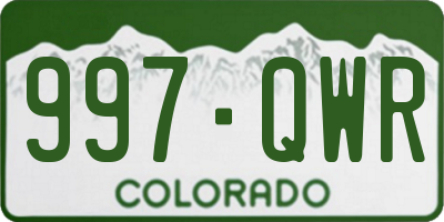 CO license plate 997QWR
