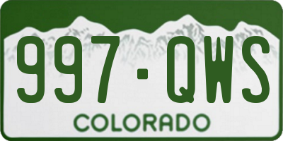CO license plate 997QWS