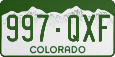 CO license plate 997QXF