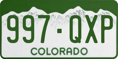 CO license plate 997QXP