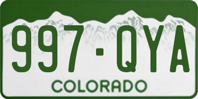 CO license plate 997QYA