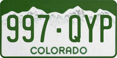CO license plate 997QYP