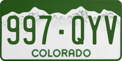 CO license plate 997QYV