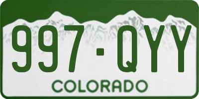 CO license plate 997QYY