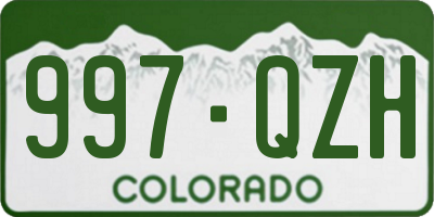 CO license plate 997QZH