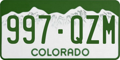CO license plate 997QZM