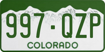 CO license plate 997QZP