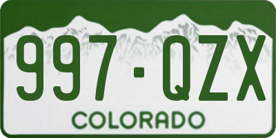 CO license plate 997QZX