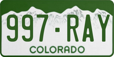 CO license plate 997RAY
