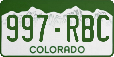 CO license plate 997RBC