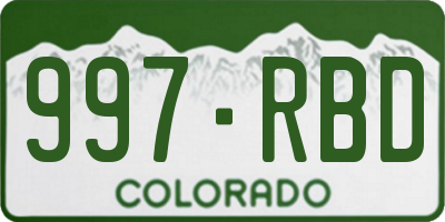 CO license plate 997RBD
