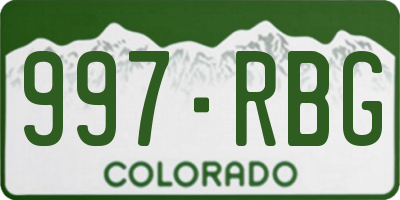 CO license plate 997RBG