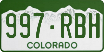 CO license plate 997RBH