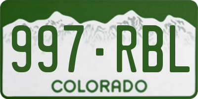 CO license plate 997RBL