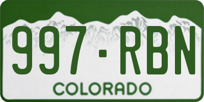 CO license plate 997RBN