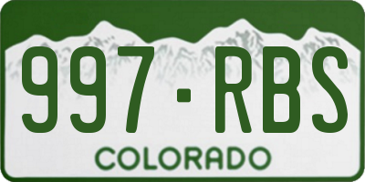 CO license plate 997RBS