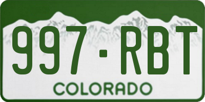 CO license plate 997RBT
