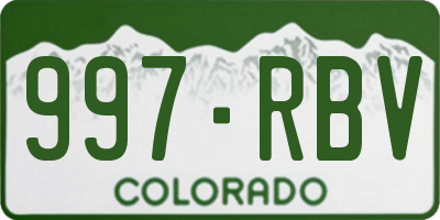 CO license plate 997RBV