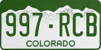 CO license plate 997RCB