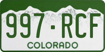 CO license plate 997RCF
